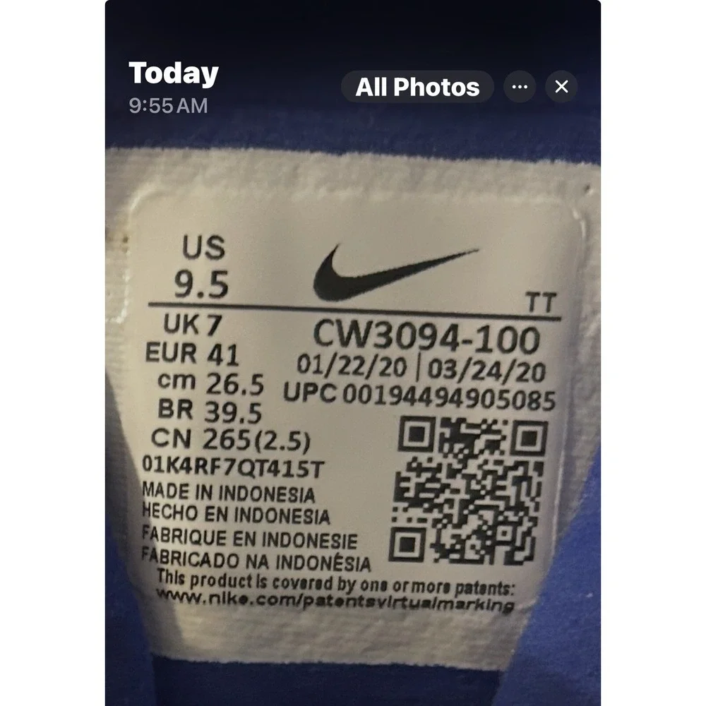 Nike Air Max 270 React 'Knicks' Sneakers CW3094-100 Women's 9.5
